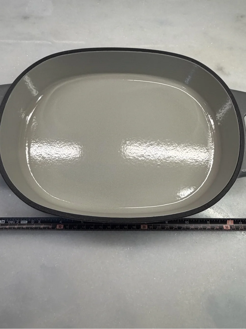 Pampered Chef Gray and Black Oval Covered Casserole Dish